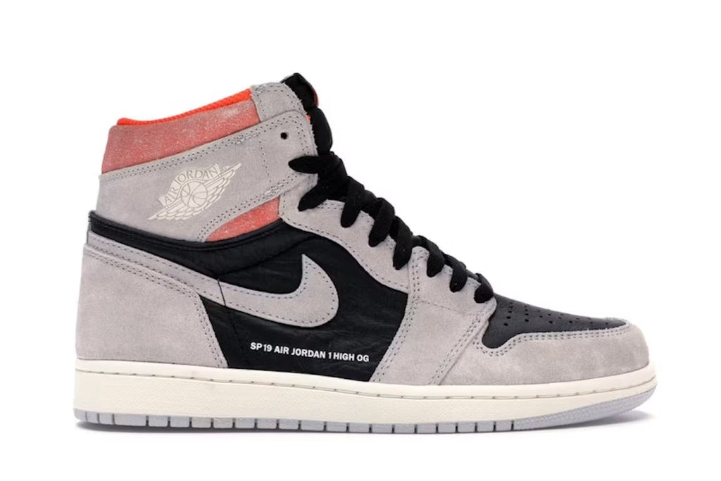 Used - Air Jordan 1 Retro High Neutral Grey Hyper Crimson - US M 10 - catalog main image