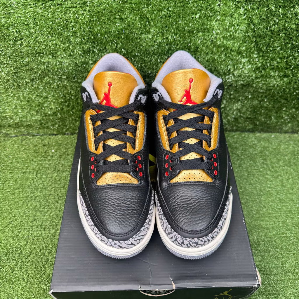 Used - Air Jordan 3 Retro Black Cement Gold (Women's) - US W 9 - detail 2