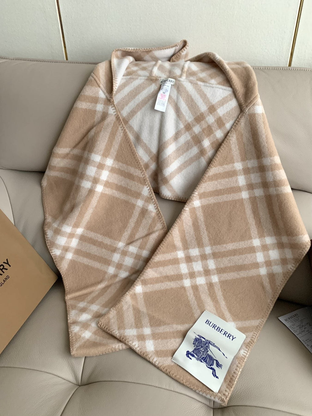 Burberry Plaid Hooded Scarf — front